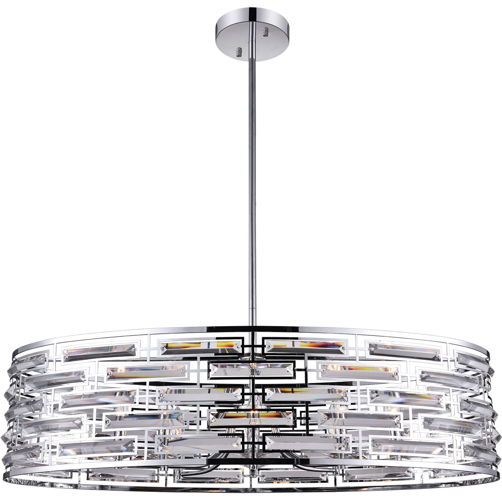 Petia 8 Light 39 inch Chrome Drum Shade Island Light Ceiling Light