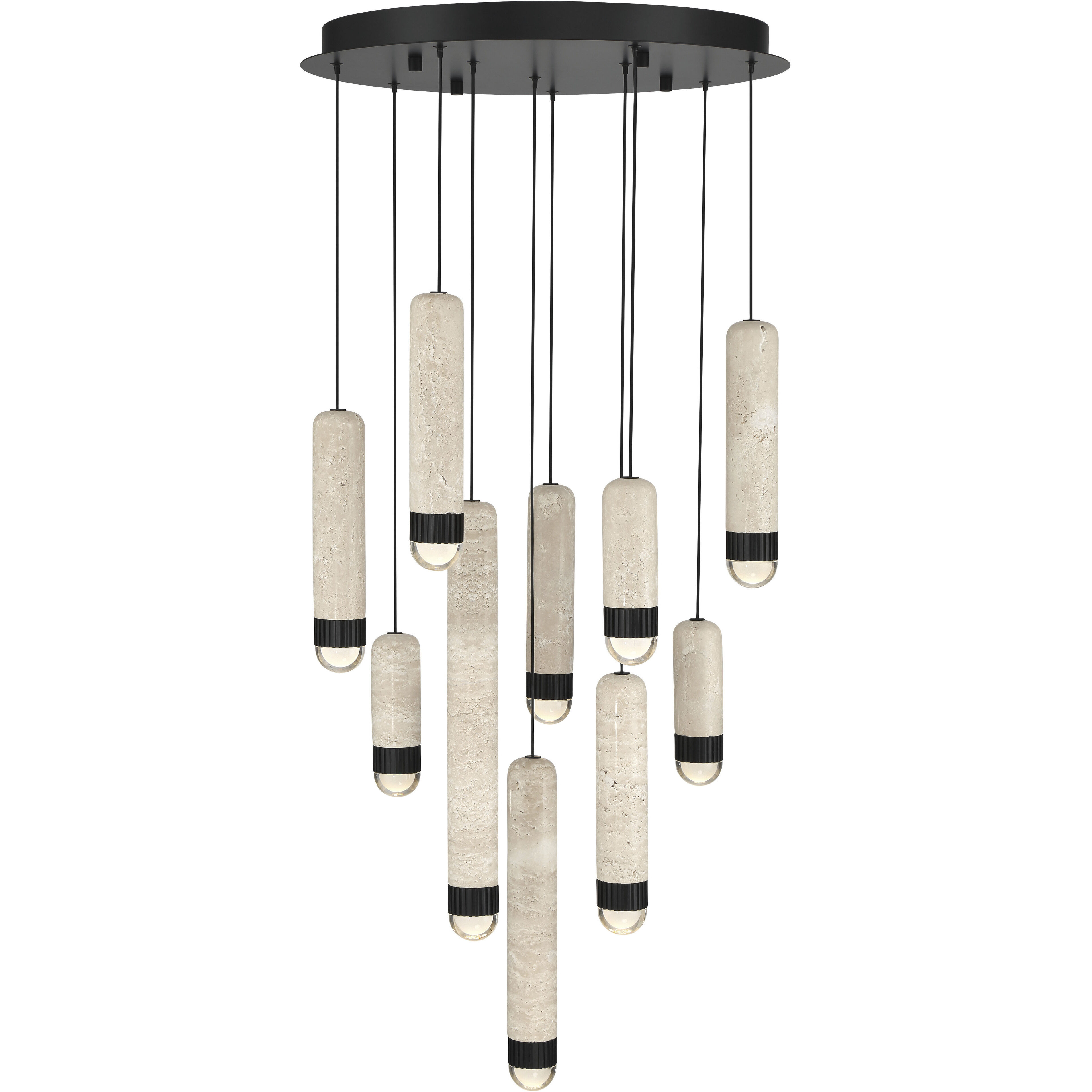 Cambre LED 22 inch Matte Black Multi Drop Chandelier Ceiling Light