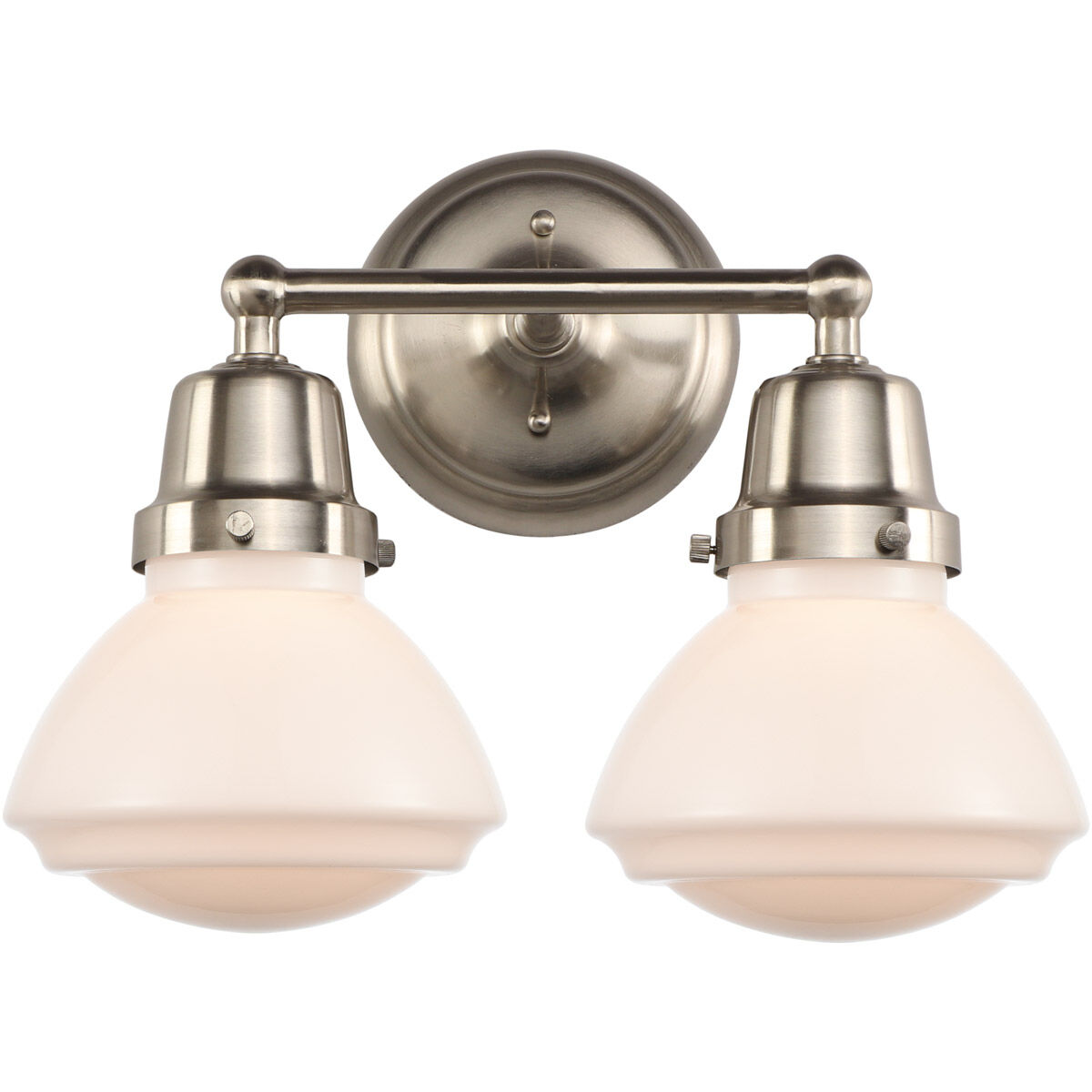 Aditi Olean 2 Light 14.75 inch Brushed Satin Nickel Bath Vanity Light Wall Light, Aditi