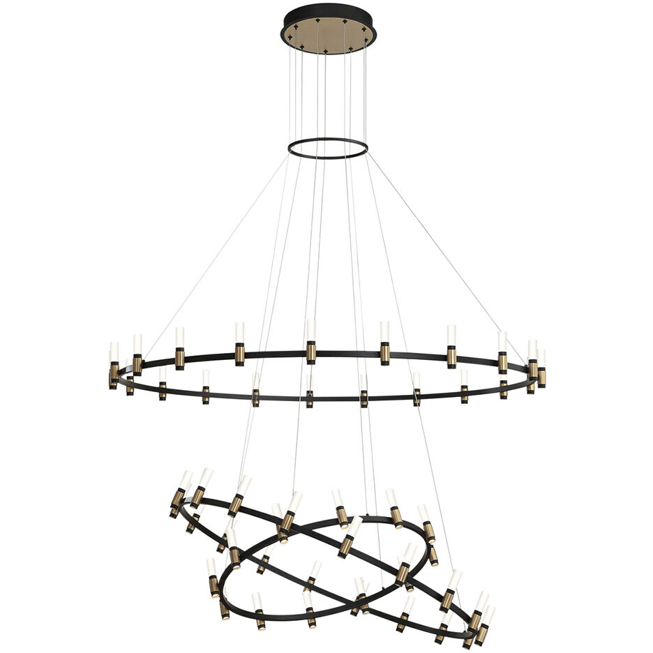 Albany LED 60 inch Deep Black/Brass Chandelier Ceiling Light