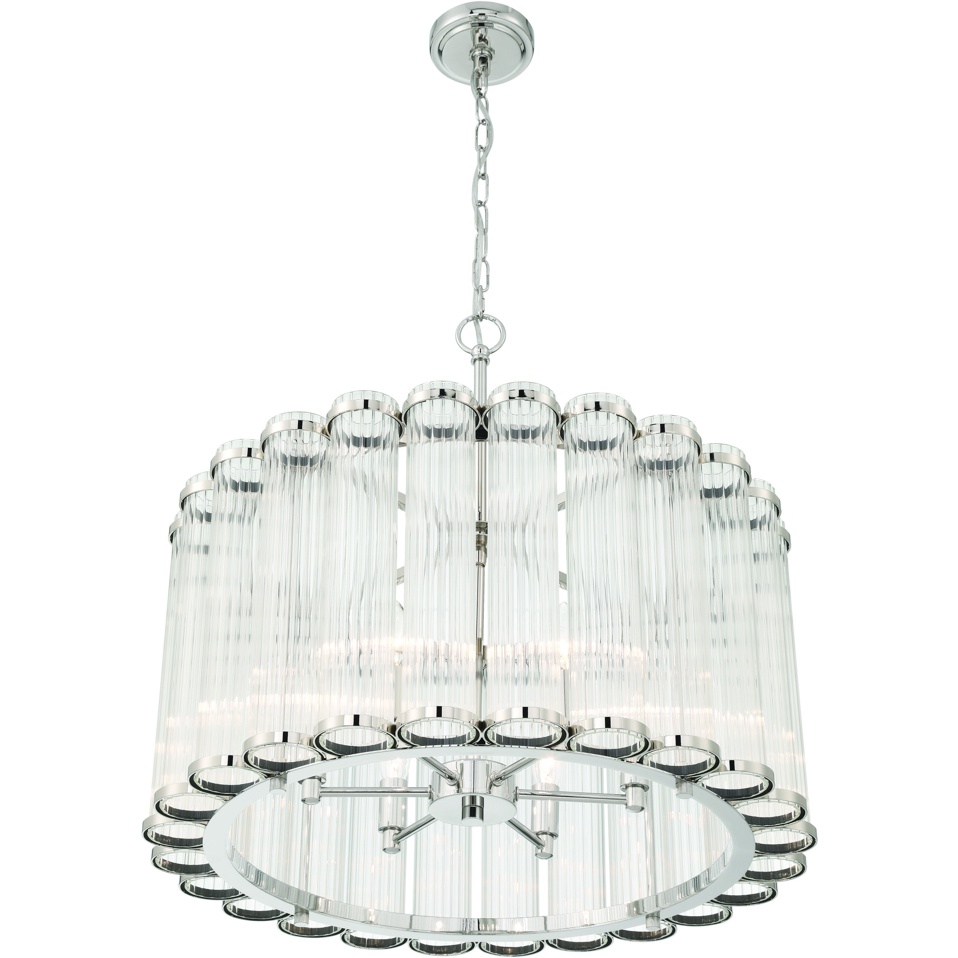 Glasbury 6 Light 24 inch Polished Nickel Chandelier Ceiling Light