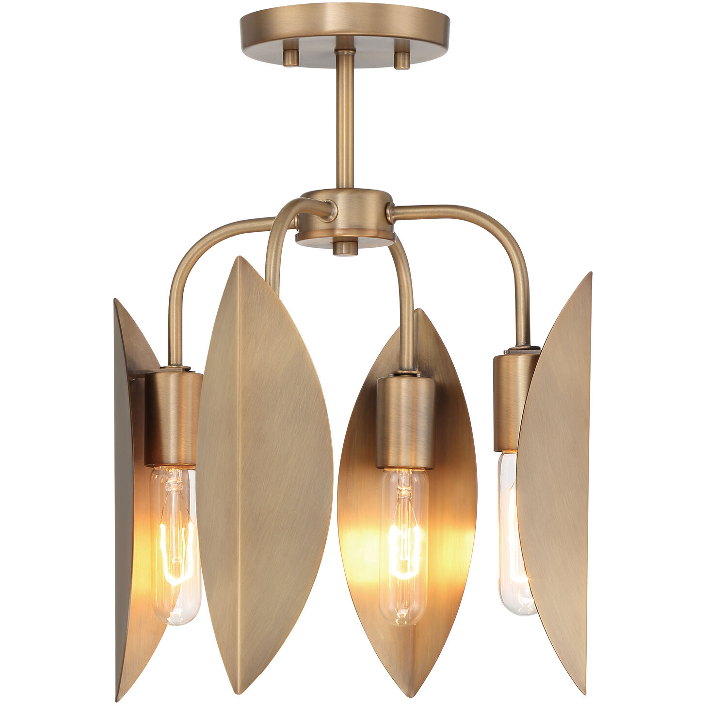 Eden 4 Light 12.25 inch Old Satin Brass Semi-Flush Mount Ceiling Light
