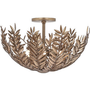 Jalore 3 Light 22 inch Bronze Semi-Flush Mount Ceiling Light