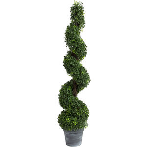 Spiral Boxwood Green/Weathered Grey Faux Plant