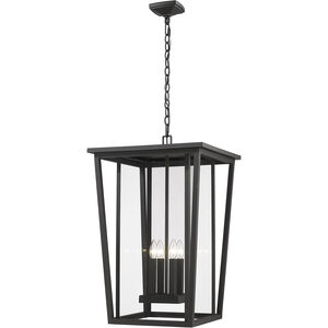 Seoul 4 Light 18 inch Black Outdoor Chain Mount Ceiling Fixture