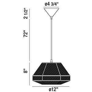Recinto 1 Light 12 inch Chrome Pendant Ceiling Light, Large