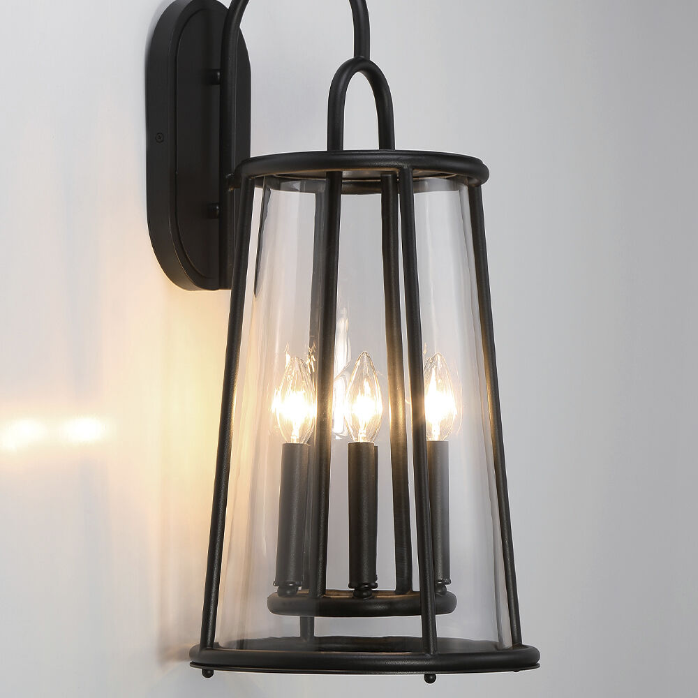 Daulle 6 Light 25 inch Satin Black Outdoor Wall Sconce 