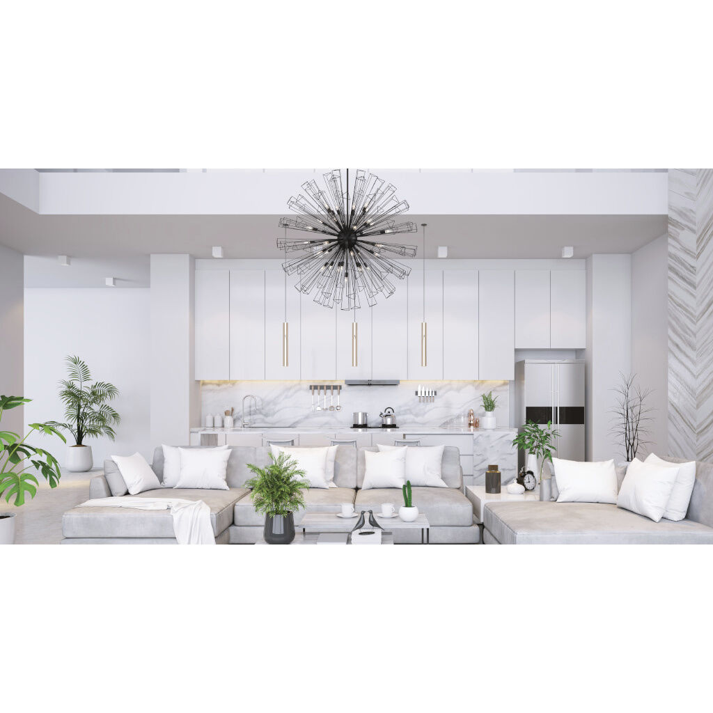 Dendelio 35 Light 54 inch Black Chandelier Ceiling Light