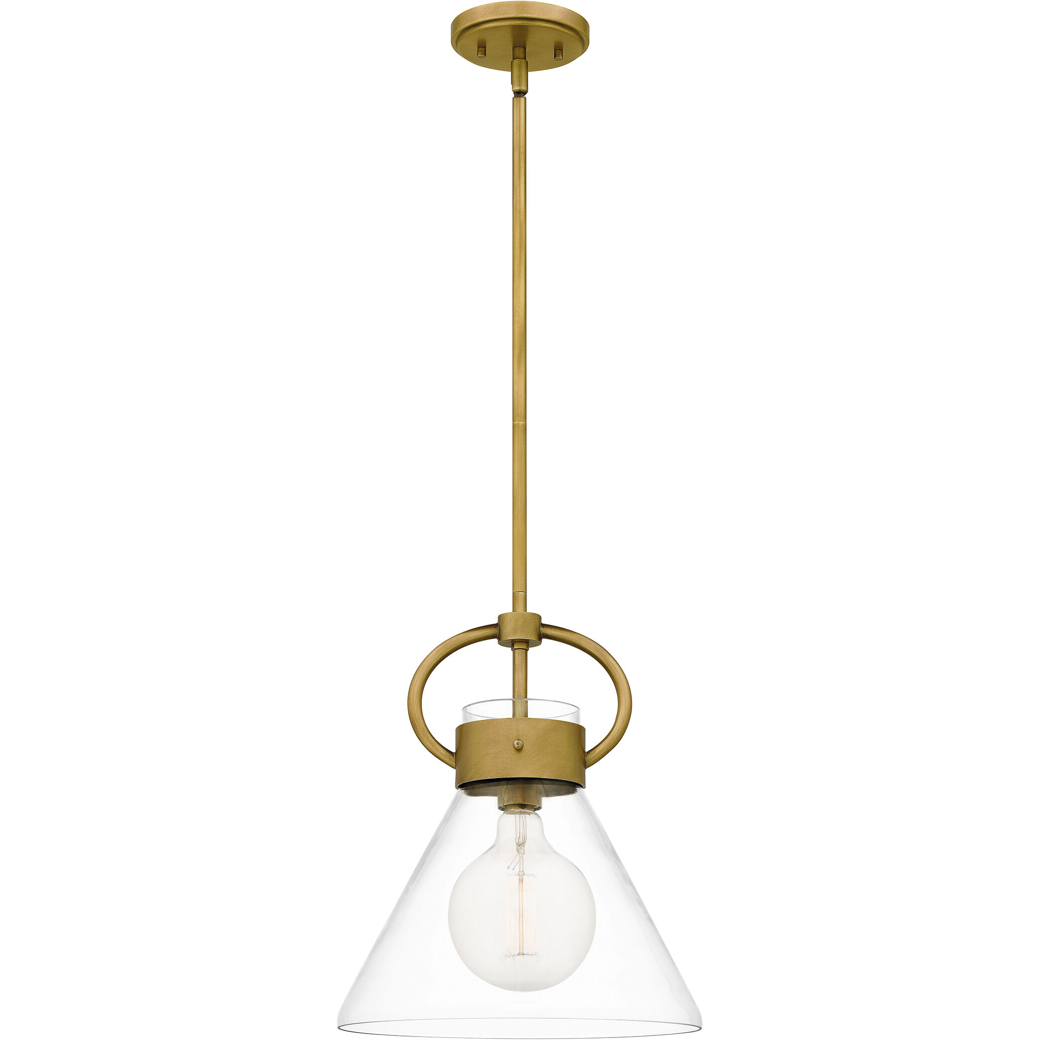 Webster 1 Light 12 inch Weathered Brass Mini Pendant Ceiling Light, Small