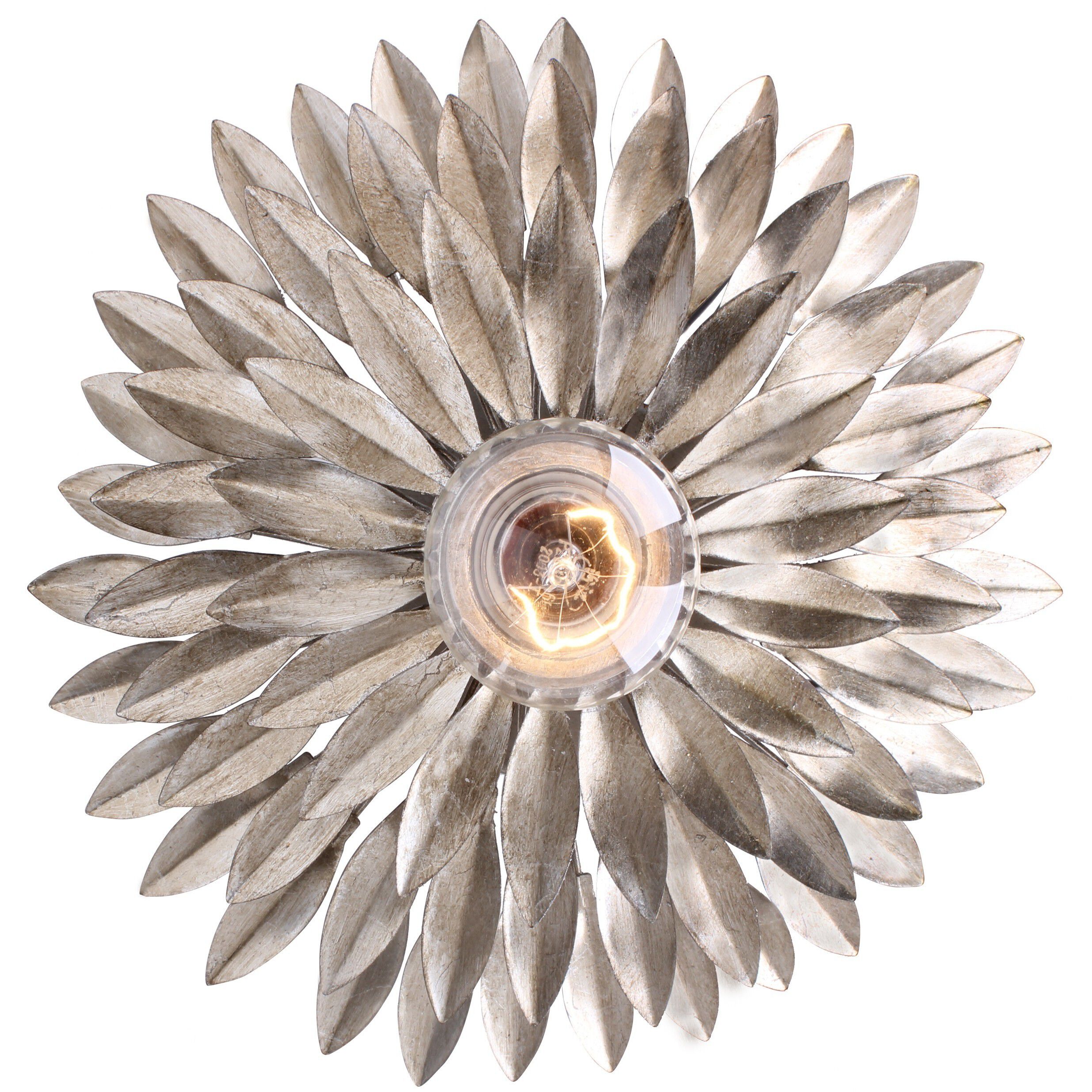 Broche Bath Sconce Wall Light in Antique Silver