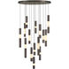 Ronda LED 32 inch Harlow Bronze Multi Drop Chandelier Ceiling Light