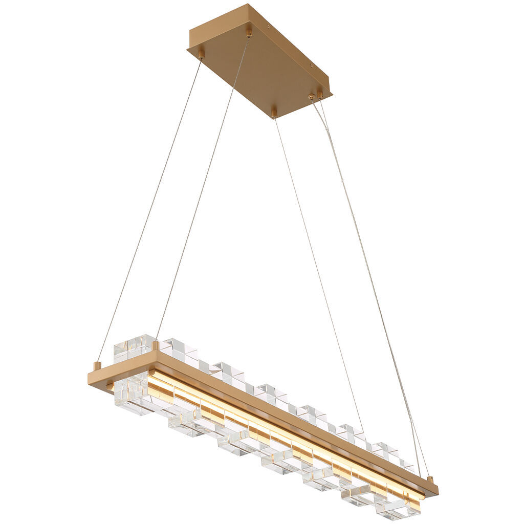 Bruco Linear Chandelier Ceiling Light in Gold