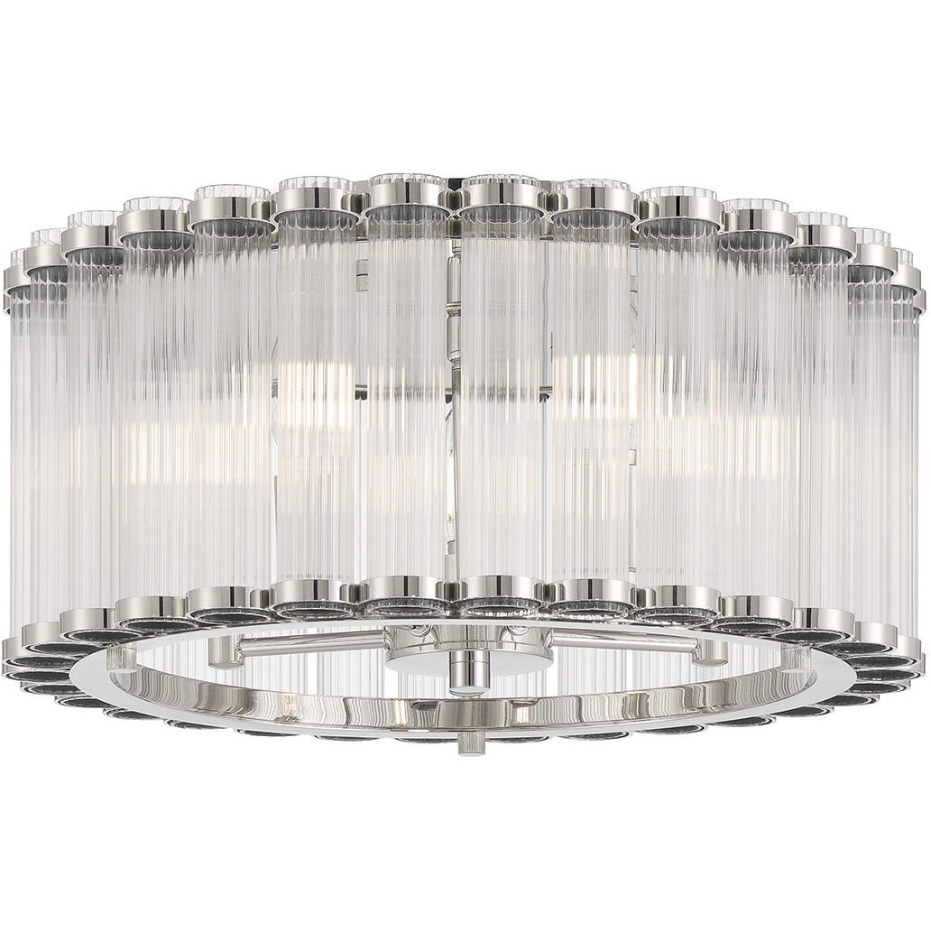 Glasbury 5 Light 17.75 inch Polished Nickel Flush Mount Ceiling Light