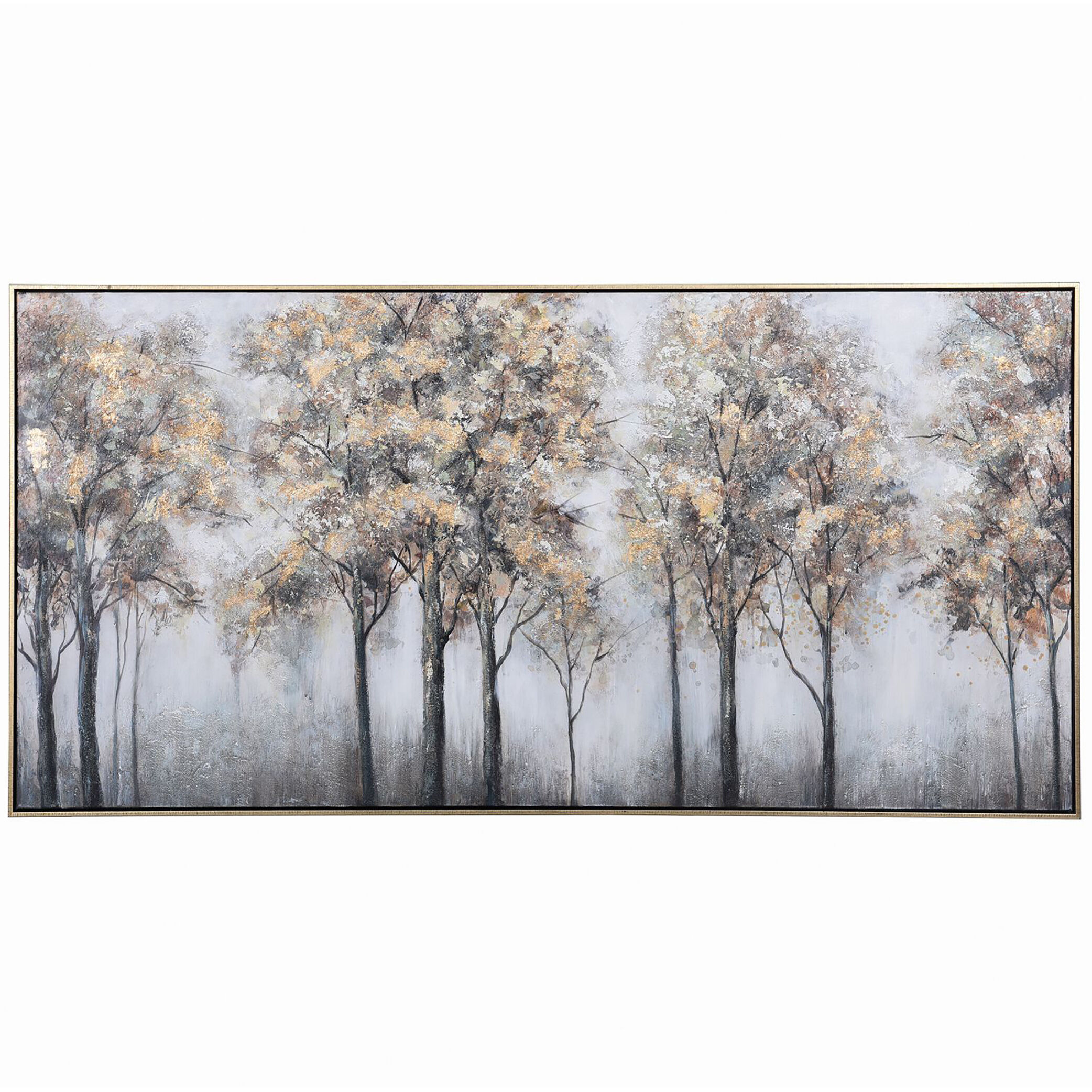 Plantation Trees White-Brown-Grey Multi-Color-Acrylic Accents Wall Art
