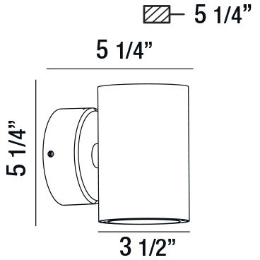 Glen LED 5 inch Marine Grey Outdoor Wall Mount
