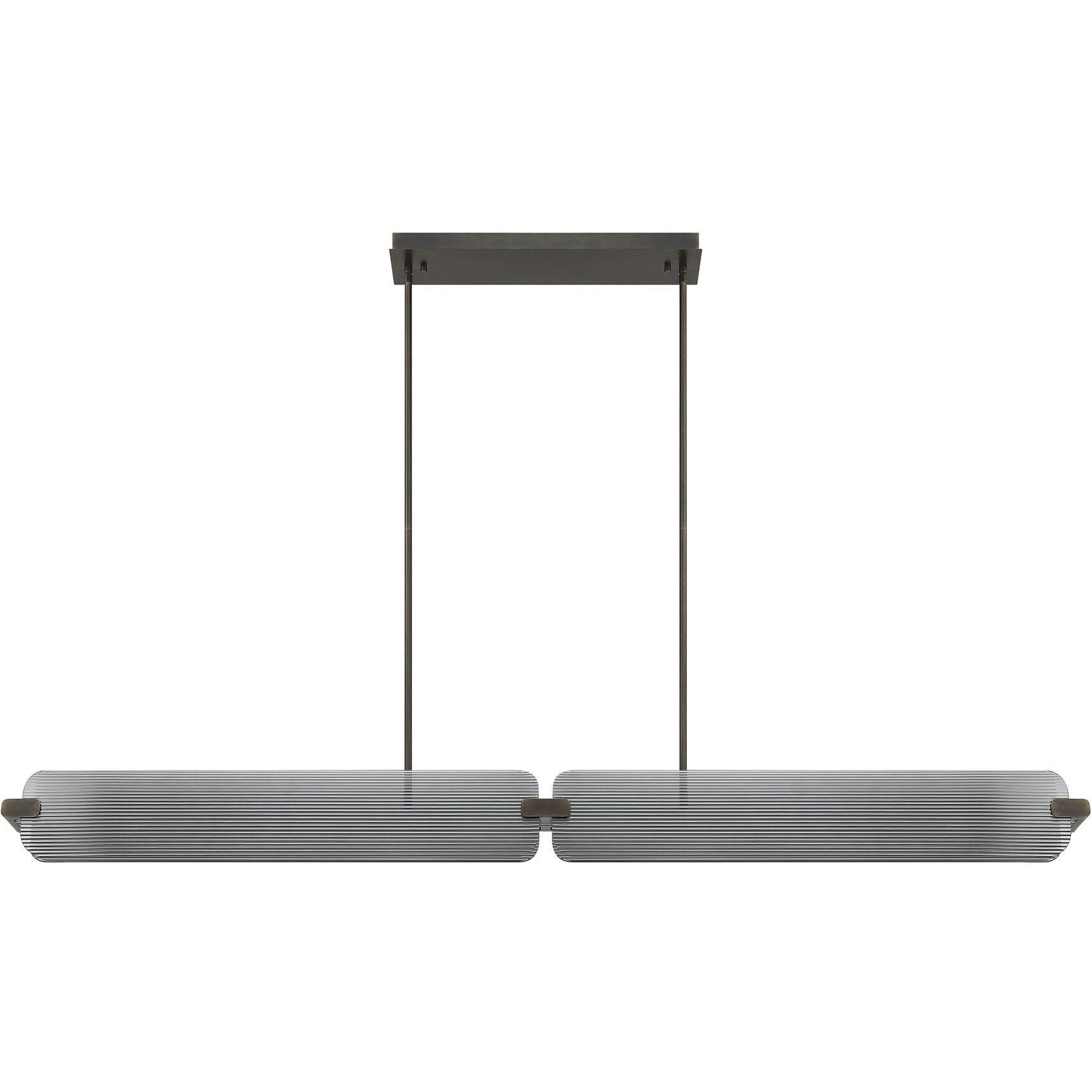 Neoness LED 67 inch Weathered Brass Linear Chandelier Ceiling Light in Smoke