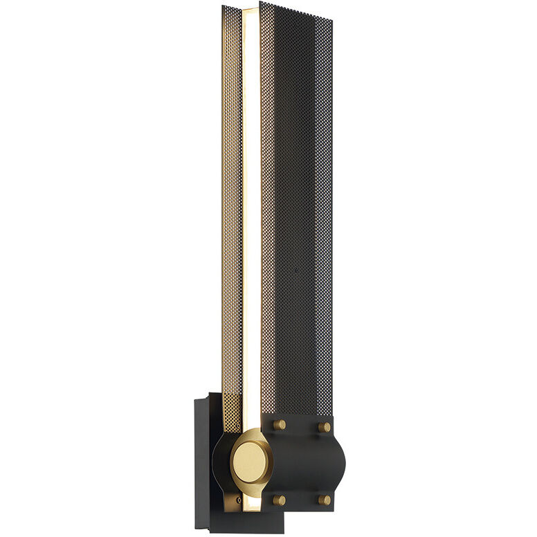 Admiral 1 Light 19.25 inch Gold and Black Outdoor Wall Sconce in Black and Gold