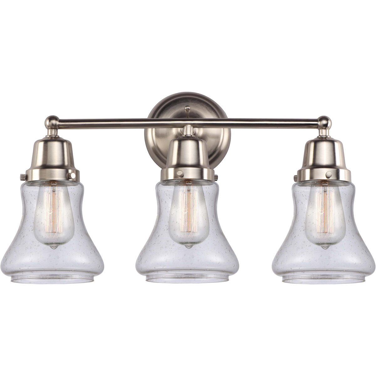 Aditi Bellmont 3 Light 22 inch Brushed Satin Nickel Bath Vanity Light Wall Light, Aditi
