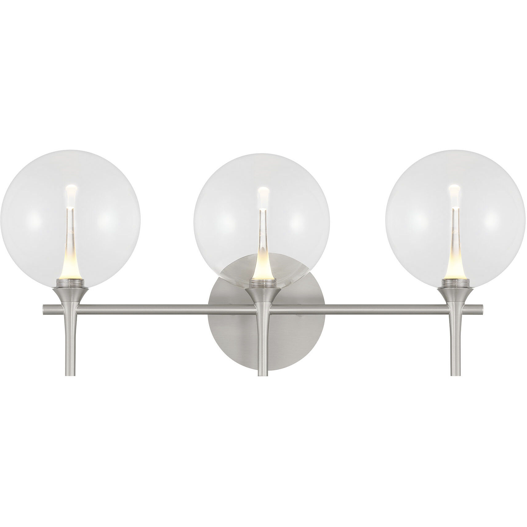 Iissa 3 Light 23.63 inch Satin Nickel Vanity Light Wall Light in Clear