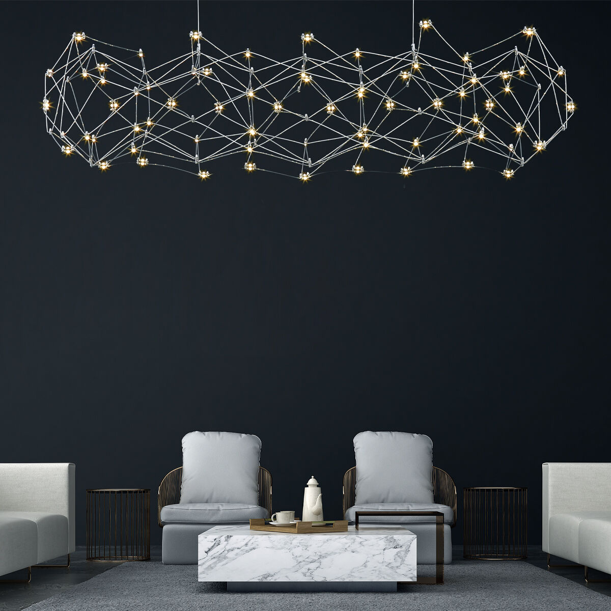 Leonardell LED 21.75 inch Black Chandelier Ceiling Light
