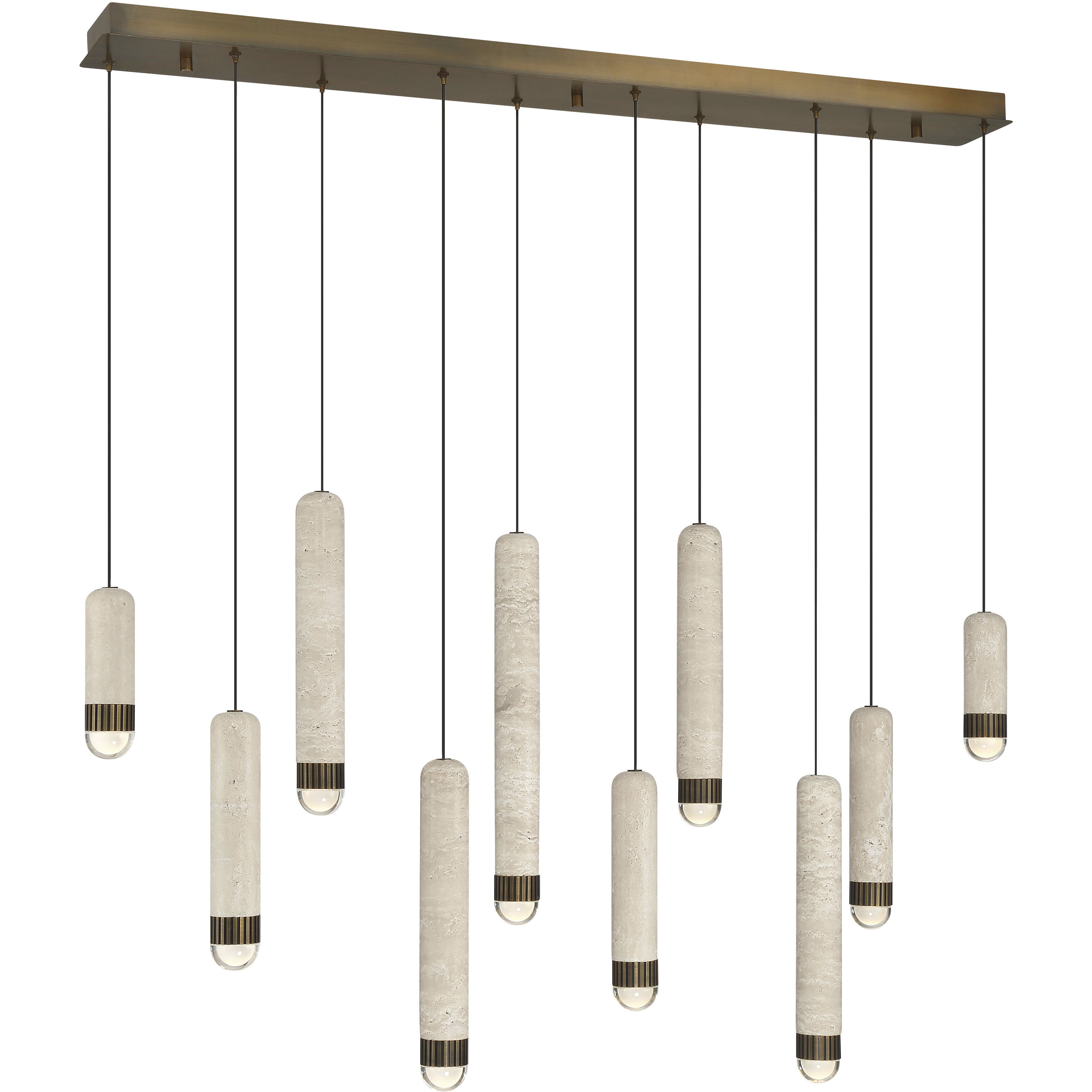 Cambre LED 50 inch Antique Brass Linear Chandelier Ceiling Light