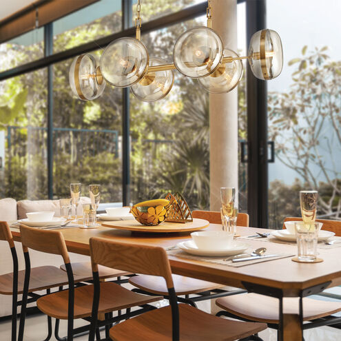 Nottingham 6 Light 21.75 inch Brass Chandelier Ceiling Light