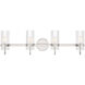 Brook 4 Light 31 inch Chrome Vanity Light Wall Light