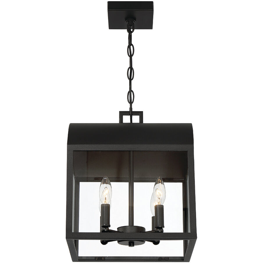Sawyer 4 Light 12 inch Satin Black Outdoor Pendant