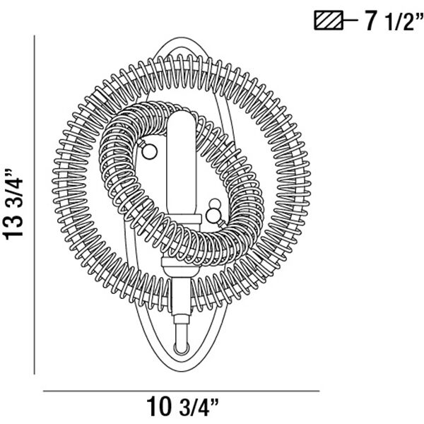 Orbita 1 Light 11 inch Vintage Bronze Wall Sconce Wall Light