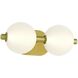 Palmas 2 Light 15 inch Gold Vanity Light Wall Light