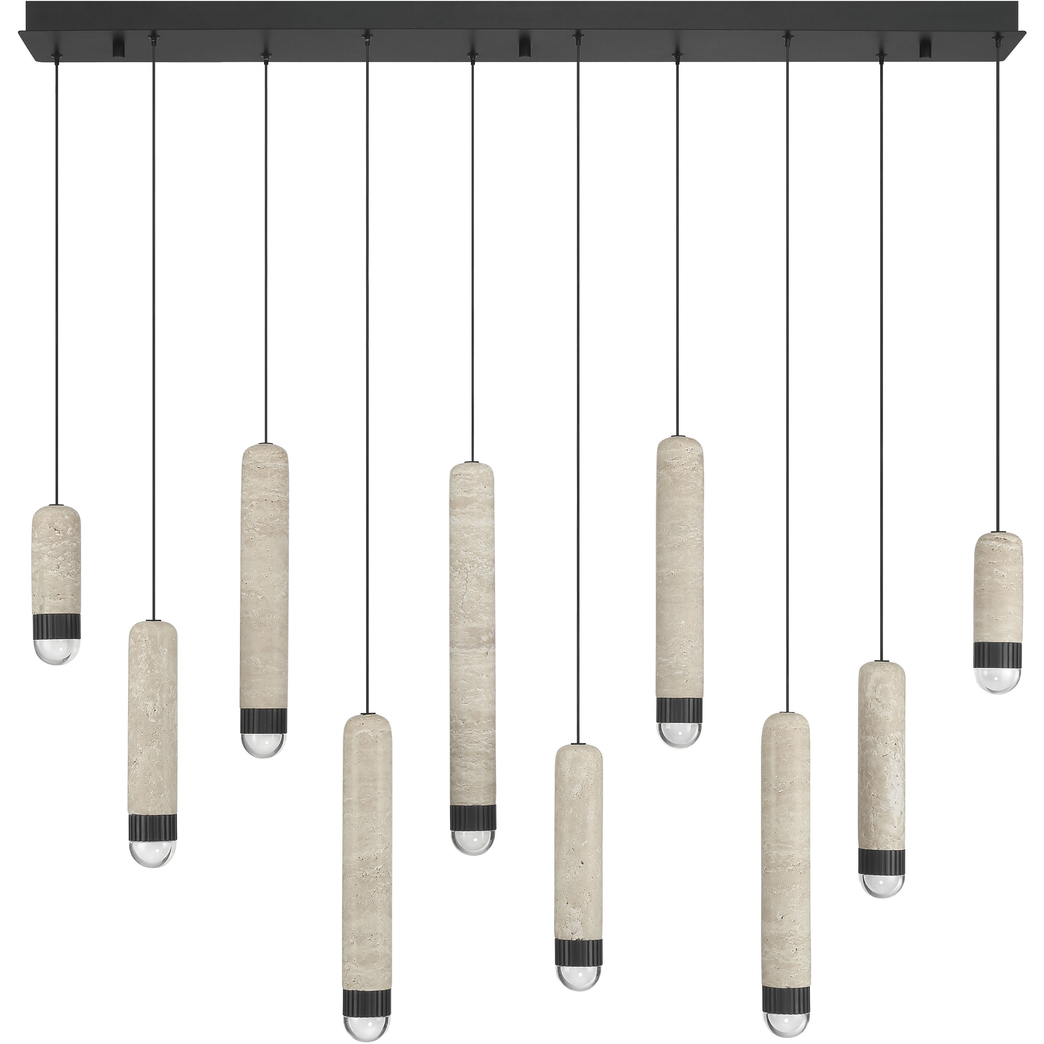 Cambre LED 50 inch Matte Black Linear Chandelier Ceiling Light