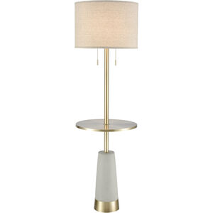 Below the Surface 63 inch 100.00 watt Polished Concrete with Antique Brass Floor Lamp Portable Light