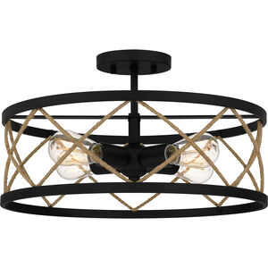 Cedar Park 4 Light 18 inch Matte Black Semi-Flush Mount Ceiling Light