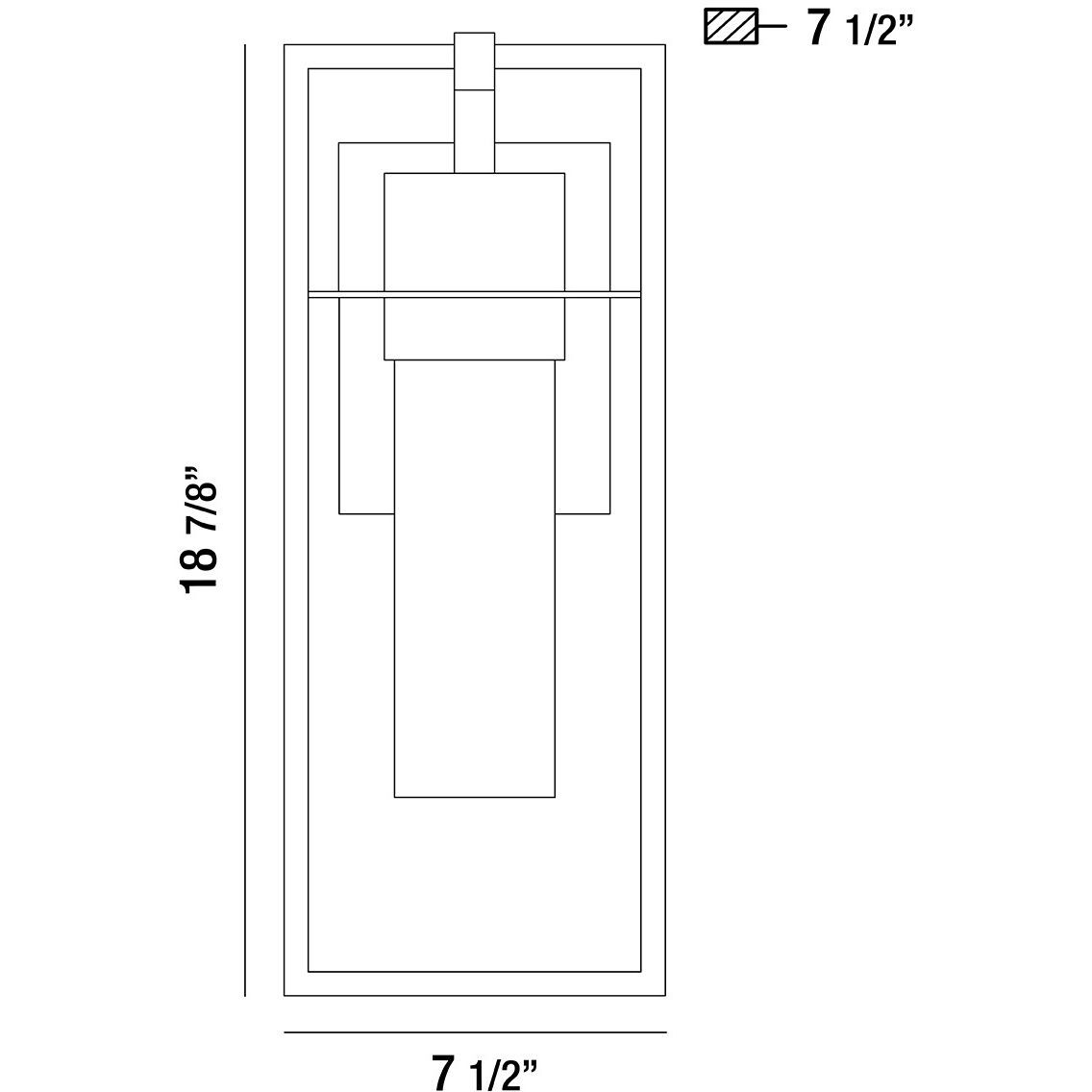Ontario LED 19 inch Black Outdoor Wall Mount, Large