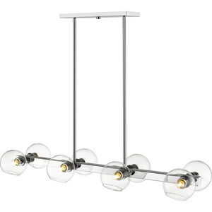 Marquee 8 Light 44 inch Chrome Linear Chandelier Ceiling Light