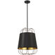 Tura 3 Light 16 inch Black Pendant Ceiling Light