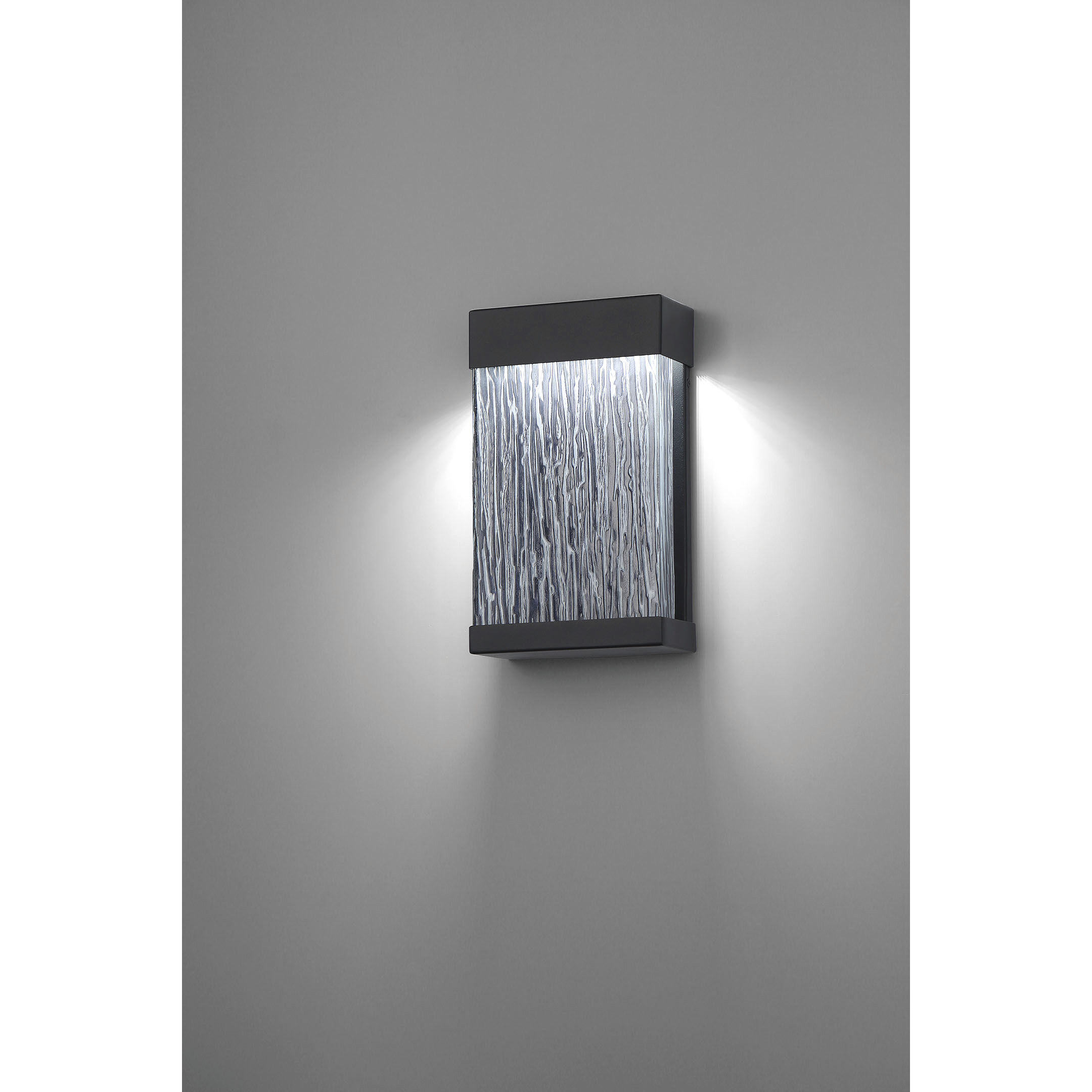 Tiffany LED 11.38 inch Black Outdoor Wall Sconce, Small