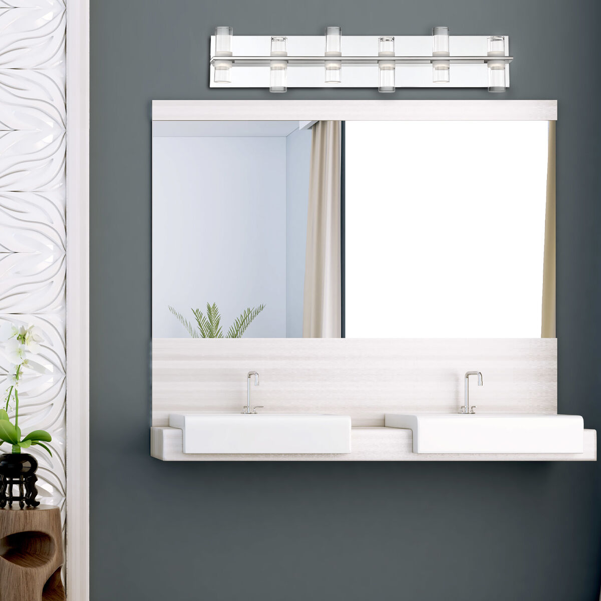 Netto LED 32 inch Chrome Vanity Light Wall Light