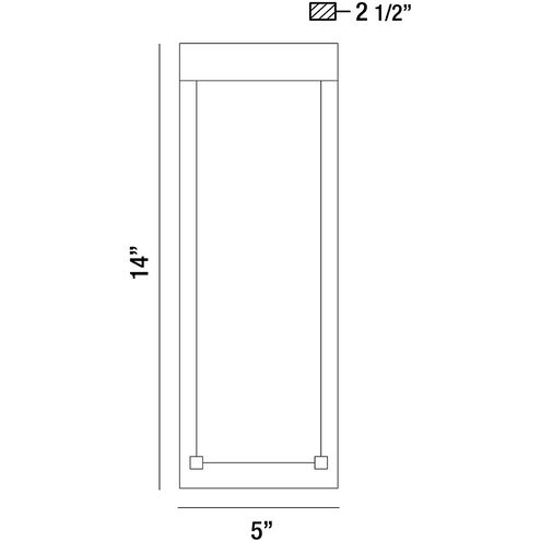 Kabo LED 14 inch Silver Outdoor Wall Sconce, Small