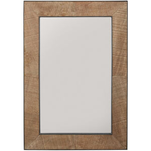 Mirror 46 X 32 inch Natural Rough Sawn Wood and Zinc Metal Wall Mirror