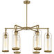 Yasmin 6 Light 20 inch Aged Gold Outdoor Chandelier