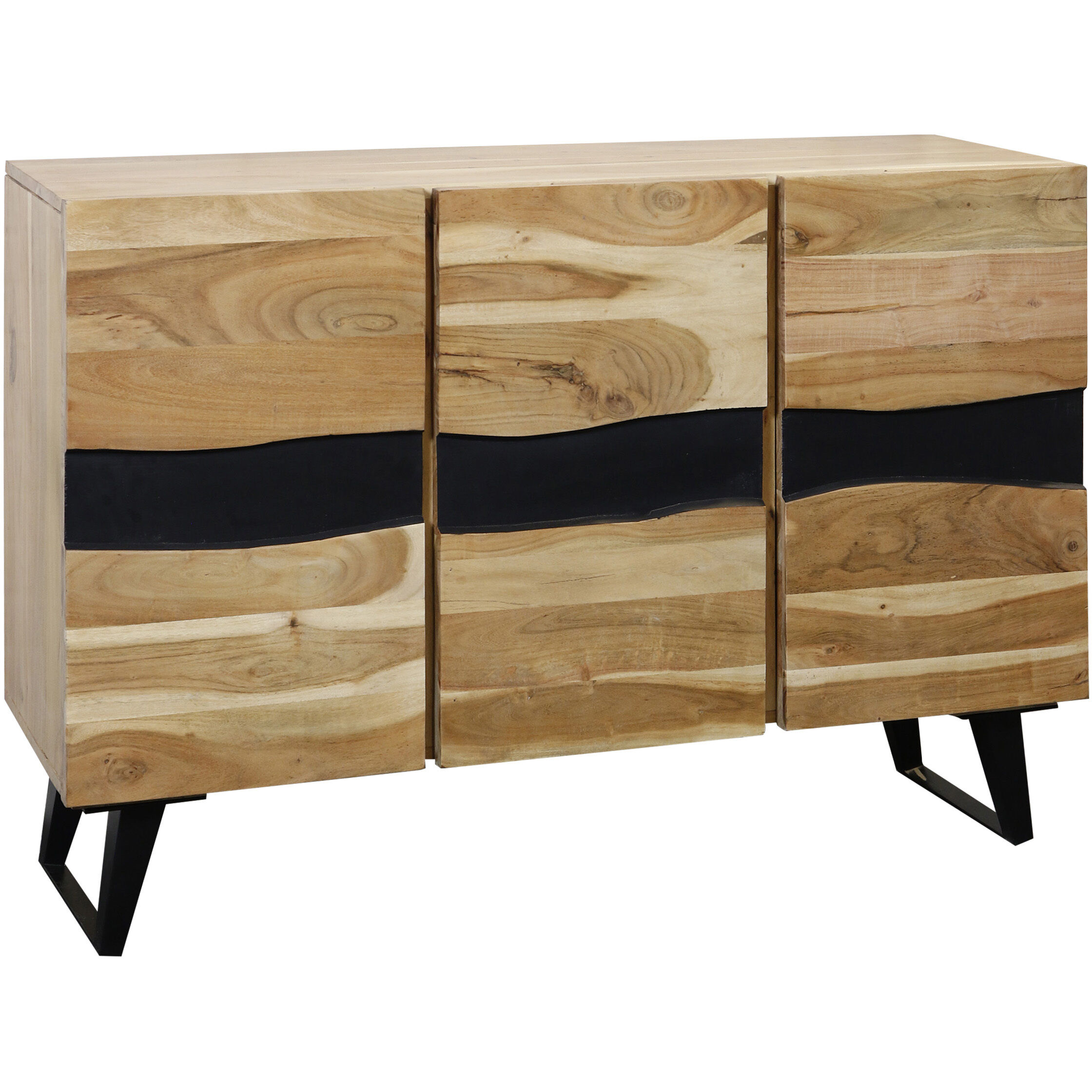 Cevilla 48 X 16 inch Light Brown and Black Sideboard