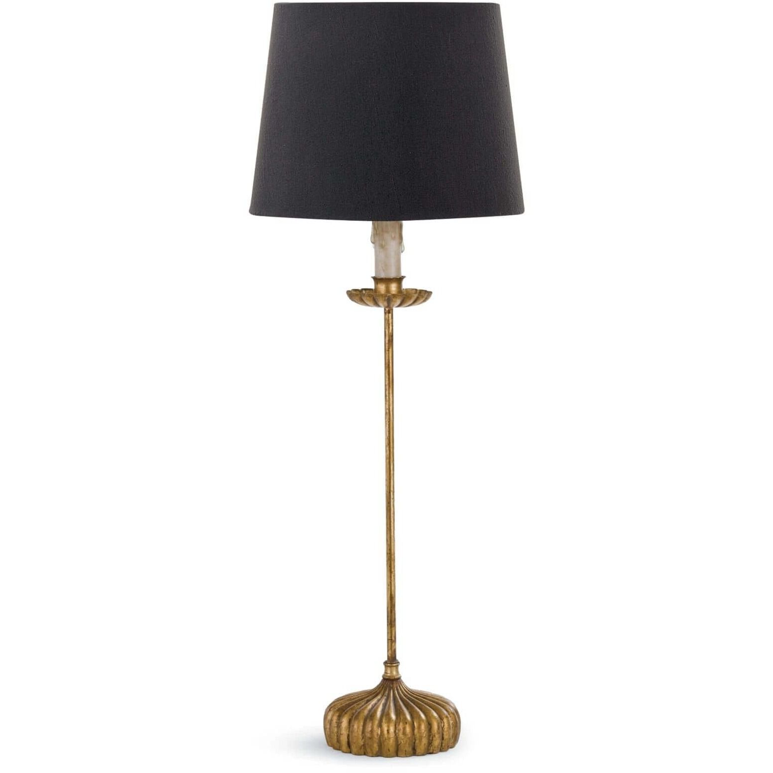 Clove Stem 28.5 inch 60.00 watt Antique Gold Leaf Table Lamp Portable Light, Buffet Lamp