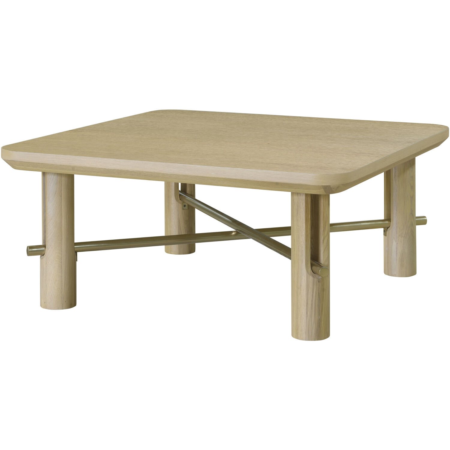 Valdo 36 X 36 inch Top: Brown; Base: Metallic - Brass Coffee Table