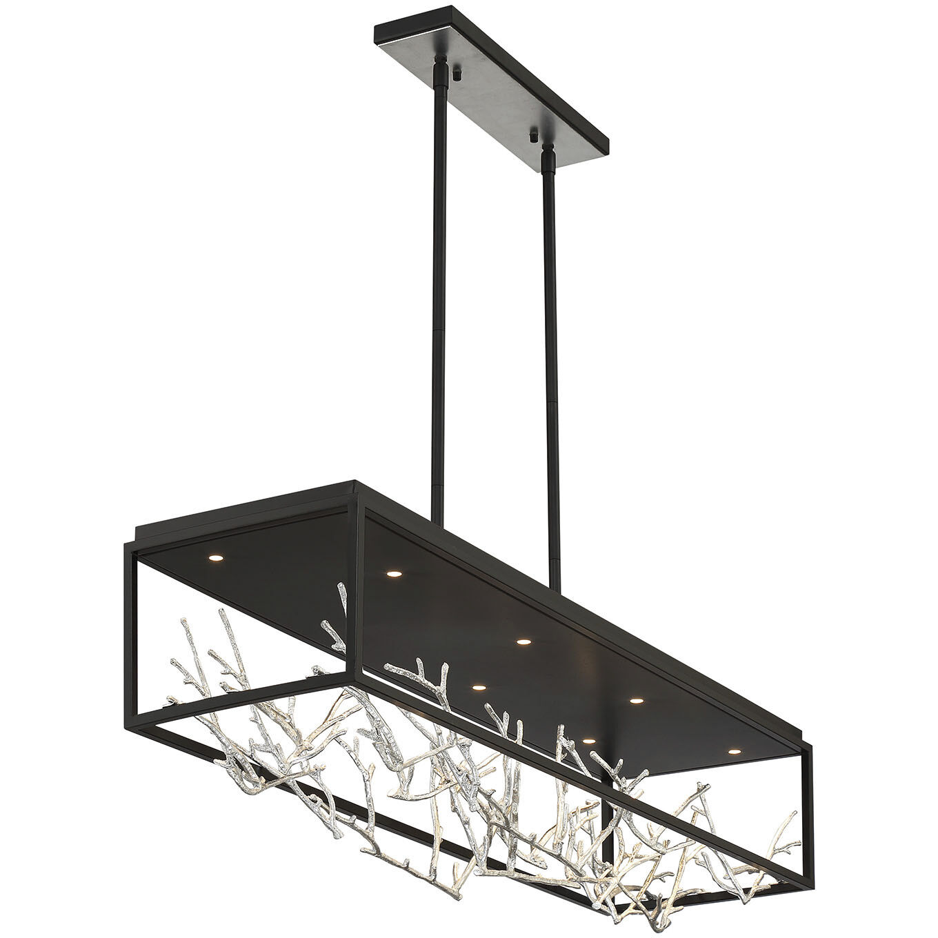 Aerie Linear Chandelier Ceiling Light in Silver and Black