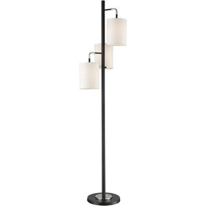 Uprising 72 inch 60 watt Black with Chrome and White Floor Lamp Portable Light