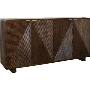 Angleton 71 X 17 inch Espresso Brown and Brushed Brass Sideboard