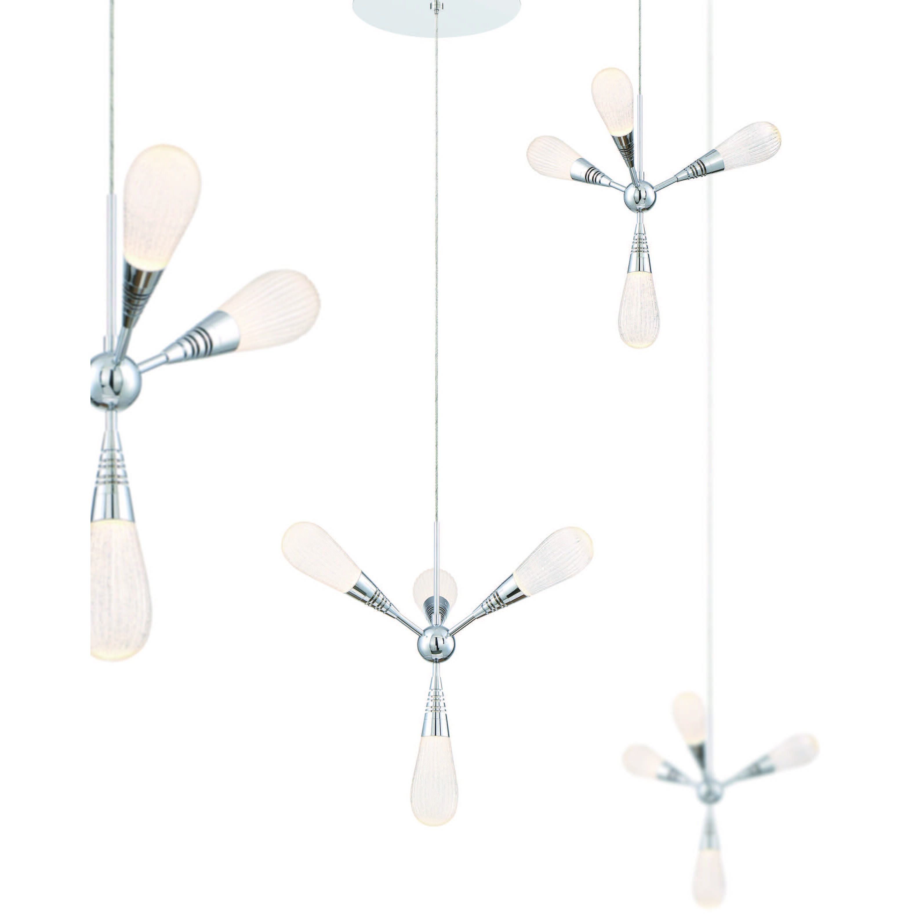 Manning LED 32 inch Chrome Chandelier Ceiling Light