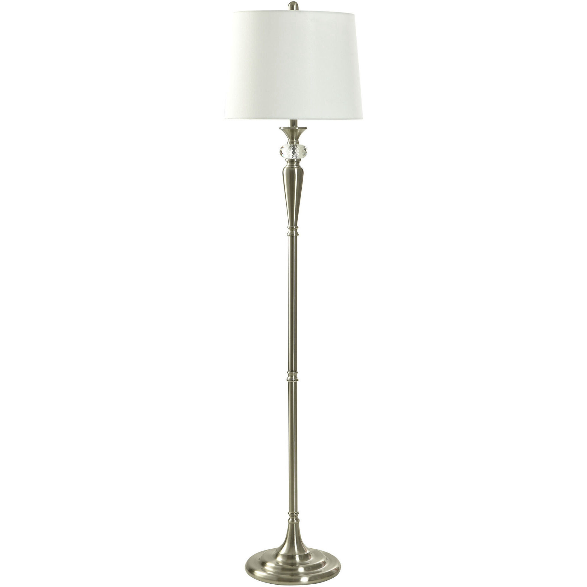 Whitney 64 inch 100.00 watt Brushed Steel and Clear Floor Lamp Portable Light