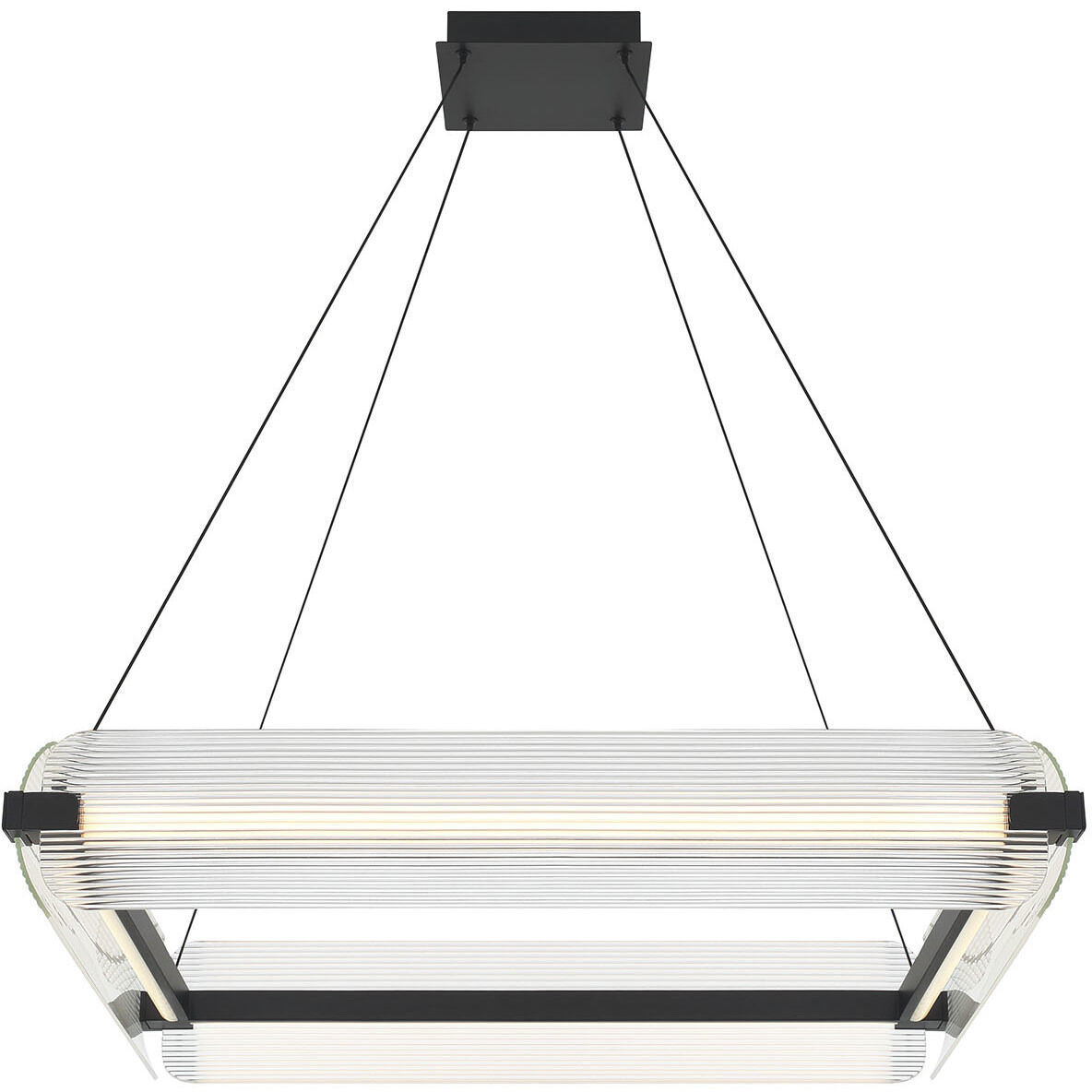 Neoness LED 34.25 inch Matte Black Chandelier Ceiling Light in Clear